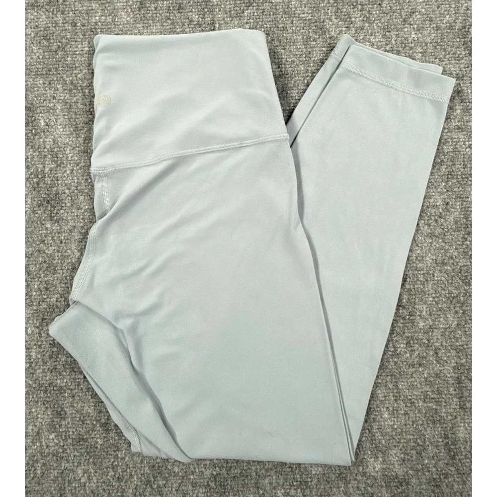 Lululemon Align Womens Size 10 Blue Gray High-Rise Crop 21 Nulu Leggings